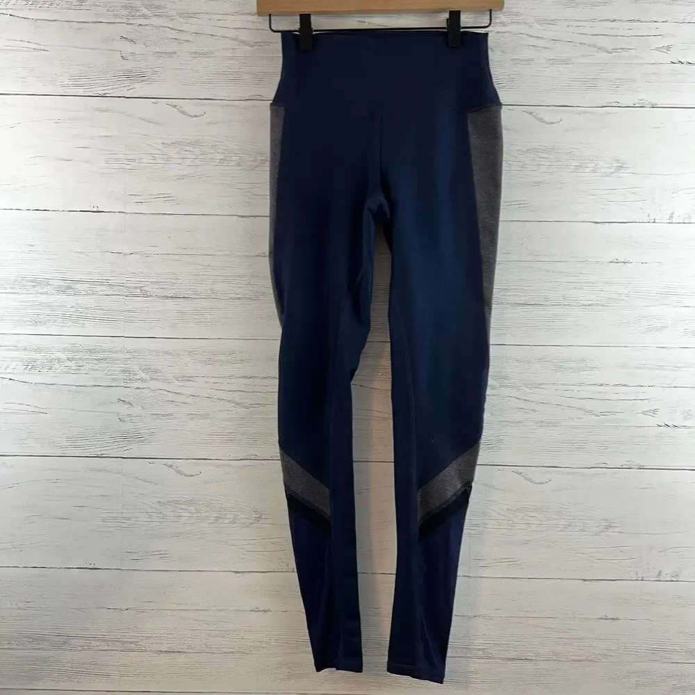 Alo Yoga Elevate Navy Gray Full Length Leggings Size XS